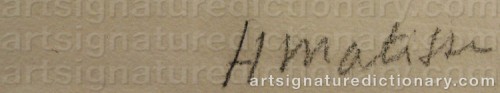 Signature by: MATISSE, Henri
