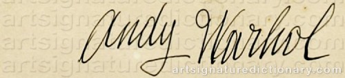 Signature by: WARHOL, Andy