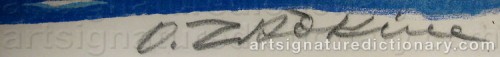 Signature by: ZADKINE, Ossip