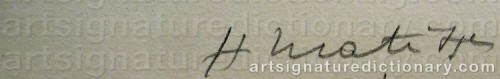 Signature by: MATISSE, Henri