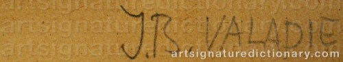 Signature by: VALADI�, Jean-Baptiste