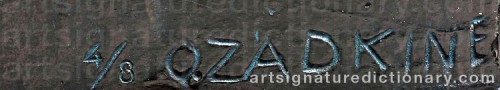 Signature by: ZADKINE, Ossip