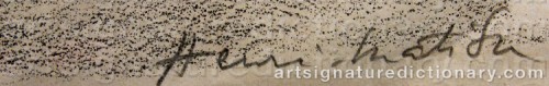 Signature by: MATISSE, Henri
