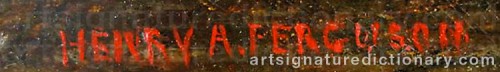 Signature by: FERGUSON, Henry Augustus