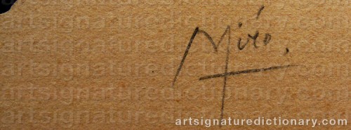 Signature by: MIRO, Joan