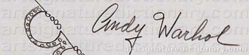 Signature by: WARHOL, Andy