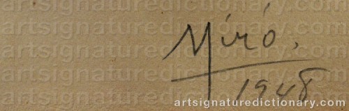 Signature by: MIRO, Joan
