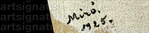 Signature by: MIRO, Joan