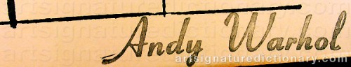 Signature by: WARHOL, Andy