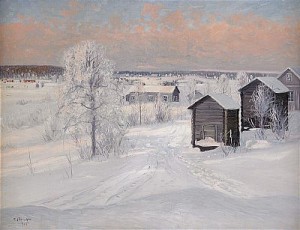 Norrländskt Vinterlandskap - Motiv Från Kiruna by Carl BRANDT