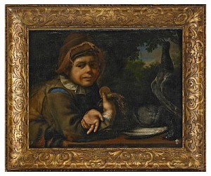 Pojke Med Jaktbyte Och Guldpenning by Pieter SNAYERS - auction artwork with signature