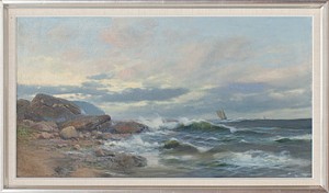 Kustlandskap Med Segelfartyg by Reinhard ARNESEN - auction artwork with signature