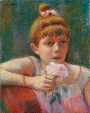Junges Mädchen Mit Einer Rosenblüte by Federico ZANDOMENEGHI - auction artwork with signature