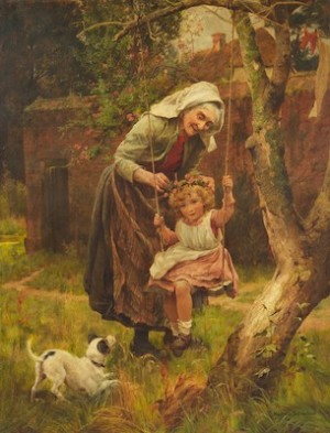 Grandma's Darling by George Hillyard SWINSTEAD - auction artwork with signature