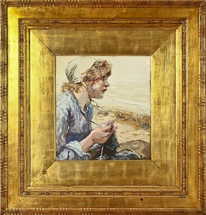 Handarbetande Kvinna by Hans Von BARTELS - auction artwork with signature