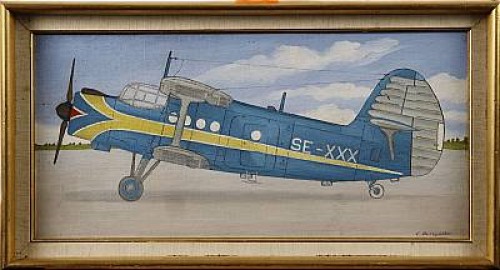 Flygplansmodell by E. DUSZYNSKA - auction artwork with signature