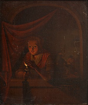 Kvinna Med Stearinljus by Hendrick VAN DER BURGH - auction artwork with signature