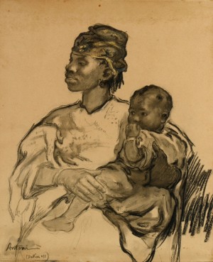 Maternité à Dakar by Louis Ferdinand ANTONI - auction artwork with signature