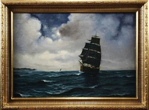 Marinmotiv by A. BILLE - auction artwork with signature