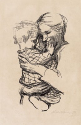 Mother Holding Her Child by Käthe KOLLWITZ