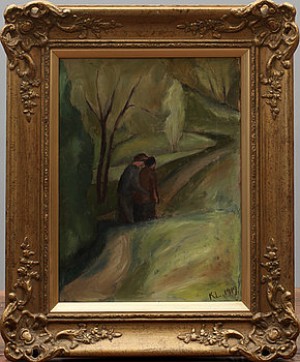 Promenerande Par I Grönskande Landskap by Kristian LUNDSTEDT