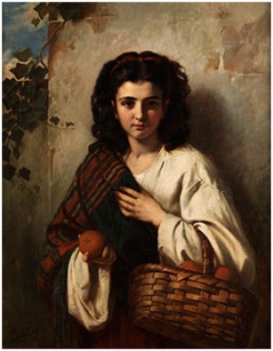Bildnis Eines Mädchens Mit Orangenkorb by Karl Adolf GUGEL