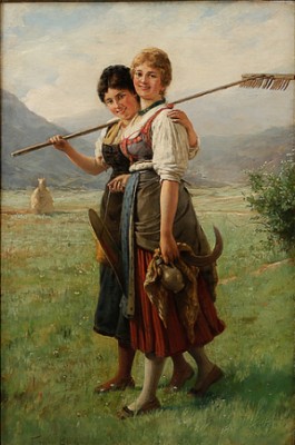 Flickor På äng by Theodor Van Der BEEK