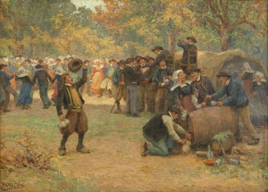 Fête Du Pardon En Bretagne by Théophile Louis DEYROLLE - auction artwork with signature