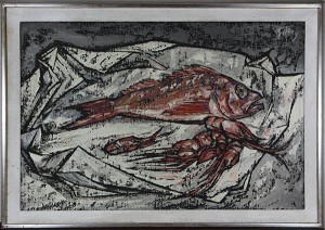 Still Life With Fish And Shrimps by Richard Charles GILKEY - auction artwork with signature