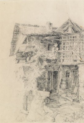 Farmhouse by Albin EGGER-LIENZ - auction artwork with signature