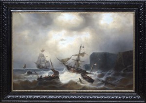 Fartyg Vid Stormig Kust by François Etienne MUSIN