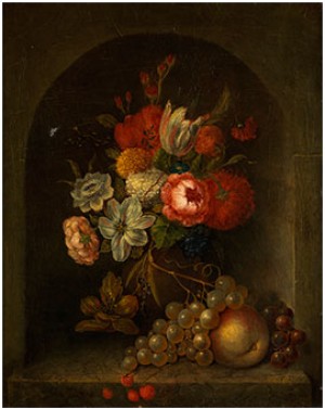 Blumenstilleben In Nische by Willem Van LEEN