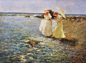 Young Ladies On The Beach by Jean LEFORT