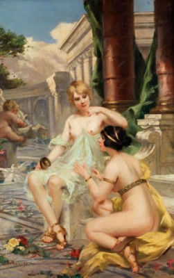 Das Gespräch über Die Liebe by Friedrich Le QUESNE - auction artwork with signature