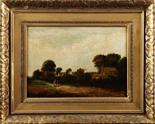 Familj Vid Landsväg by Karl Pierre DAUBIGNY - auction artwork with signature