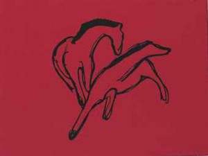 Zwei Pferdchen (almanach-vignette) by Franz MARC