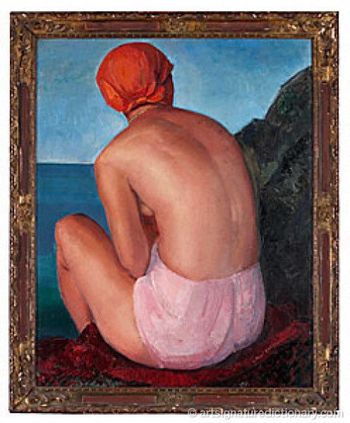 La Baigneuse De Ste Anne - Ii by Angel ZÁRRAGA - auction artwork with signature