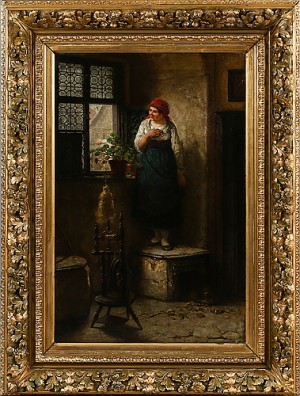 Interiör Med Kvinna Vid Fönster by Wilhelm Sr. RÖGGE