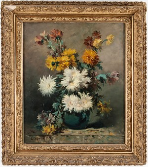 Blomsterstilleben by Louis MORIN - auction artwork with signature