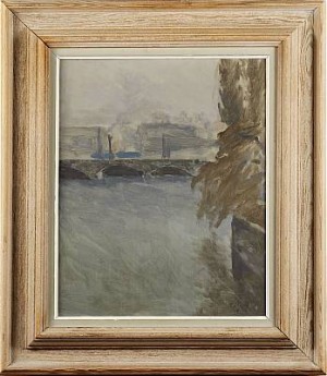 Stockholmsmotiv by Erik ELDING - auction artwork with signature