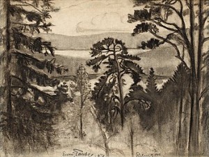 Vidsträckt Skogslandskap Lindingö by Evert TAUBE