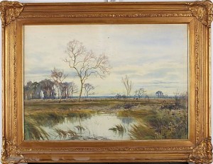Hedlandskap Med Vattendrag Och Kor by William MATTHISON - auction artwork with signature
