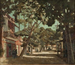 Street Scene In A Western Town by Marshall Wayne HIBBARD - auction artwork with signature