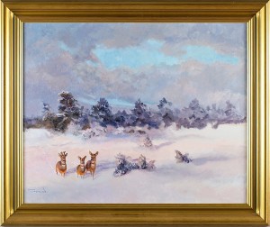 Rådjur I Vinterlandskap by Harald GRENARD - auction artwork with signature
