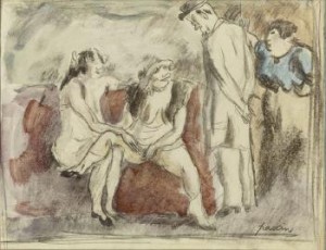 Interieur D'une Maison Close by Jules PASCIN