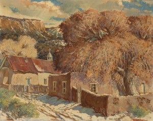 Scene Of A New Mexico Village In Winter by Ben TURNER