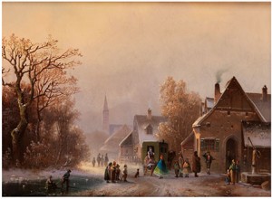 Winterliche Dorfansicht by Anton DOLL