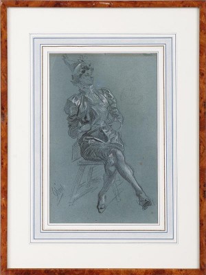 Study Of A Seated Woman by Jules CHERET
