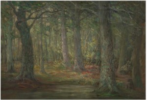 Forest Interior by Emma K. Bennett NOBLE - auction artwork with signature