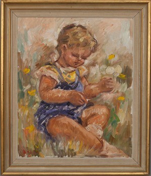 Barnporträtt by Bendt LAURIDSEN - auction artwork with signature